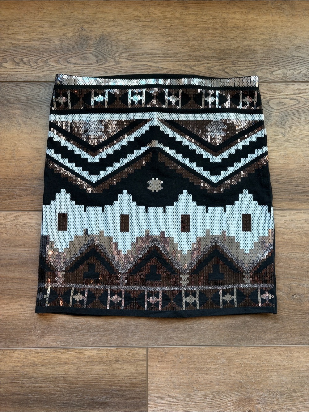 Expess Sequin Geometric Mini Skirt